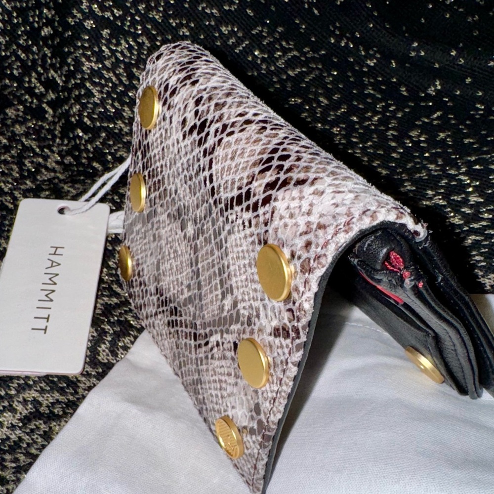 NWT Hammitt Allen Snakeskin Wallet with Gold Accents ⚜️NWT 🖤 Reg $175